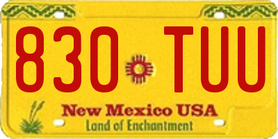 NM license plate 830TUU