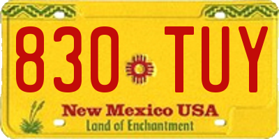 NM license plate 830TUY