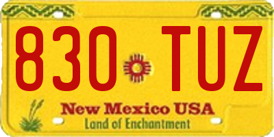 NM license plate 830TUZ
