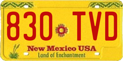 NM license plate 830TVD