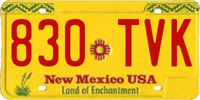 NM license plate 830TVK