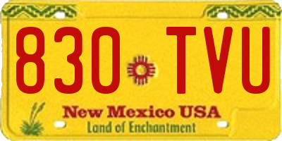 NM license plate 830TVU