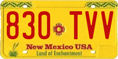 NM license plate 830TVV