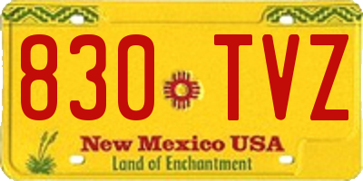 NM license plate 830TVZ