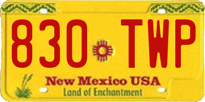 NM license plate 830TWP