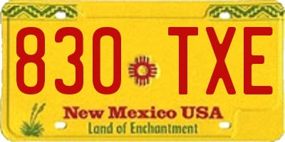 NM license plate 830TXE