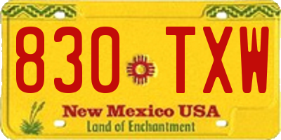NM license plate 830TXW