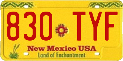 NM license plate 830TYF