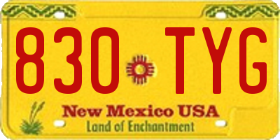 NM license plate 830TYG