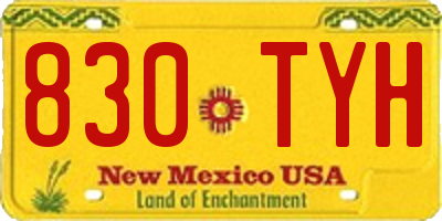 NM license plate 830TYH