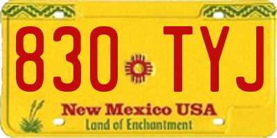 NM license plate 830TYJ
