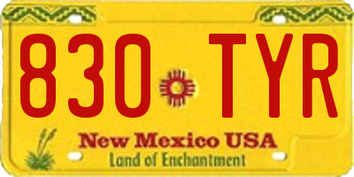 NM license plate 830TYR