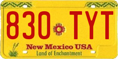 NM license plate 830TYT