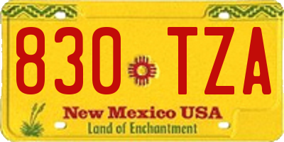 NM license plate 830TZA