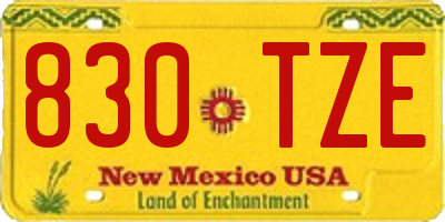 NM license plate 830TZE