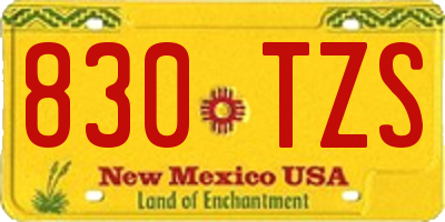 NM license plate 830TZS