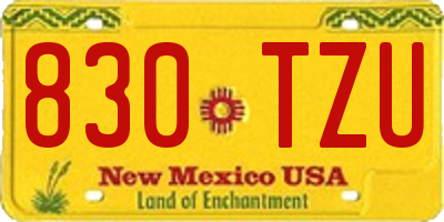 NM license plate 830TZU