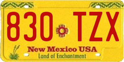 NM license plate 830TZX