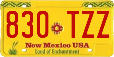 NM license plate 830TZZ