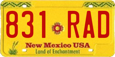 NM license plate 831RAD
