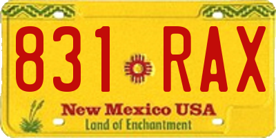 NM license plate 831RAX