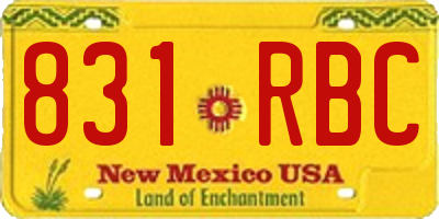 NM license plate 831RBC