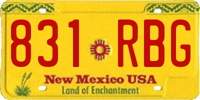 NM license plate 831RBG
