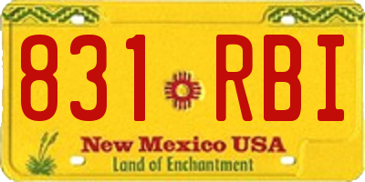 NM license plate 831RBI