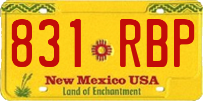 NM license plate 831RBP