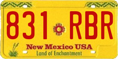 NM license plate 831RBR