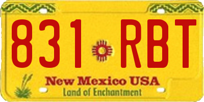 NM license plate 831RBT