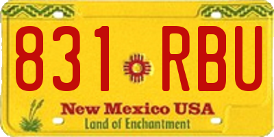 NM license plate 831RBU
