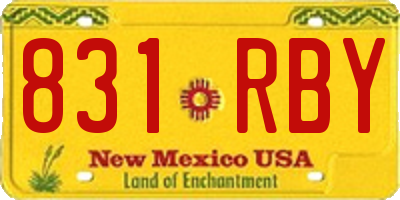 NM license plate 831RBY