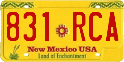 NM license plate 831RCA