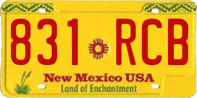 NM license plate 831RCB