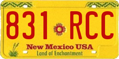 NM license plate 831RCC
