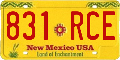 NM license plate 831RCE