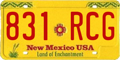 NM license plate 831RCG