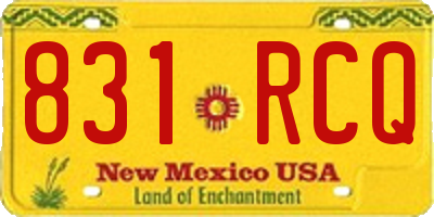 NM license plate 831RCQ