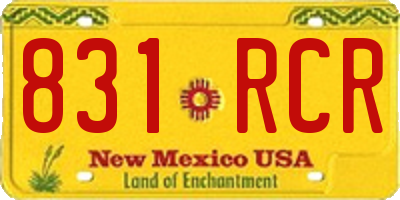 NM license plate 831RCR