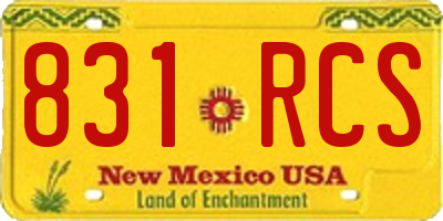 NM license plate 831RCS