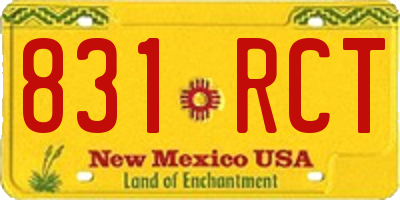 NM license plate 831RCT