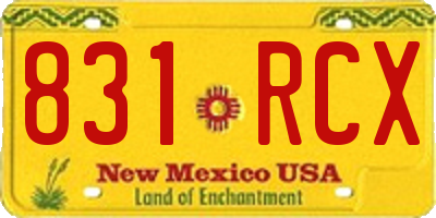 NM license plate 831RCX