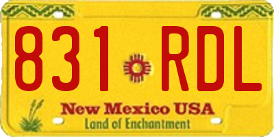 NM license plate 831RDL