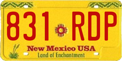 NM license plate 831RDP