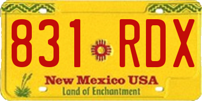NM license plate 831RDX