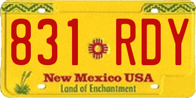 NM license plate 831RDY