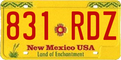 NM license plate 831RDZ
