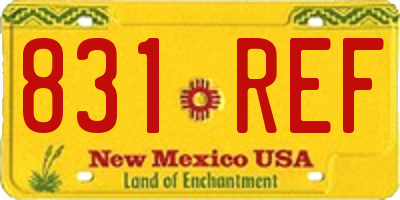 NM license plate 831REF