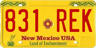 NM license plate 831REK
